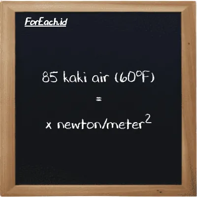 Contoh konversi kaki air (60<sup>o</sup>F) ke newton/meter<sup>2</sup> (ftH2O ke N/m<sup>2</sup>)